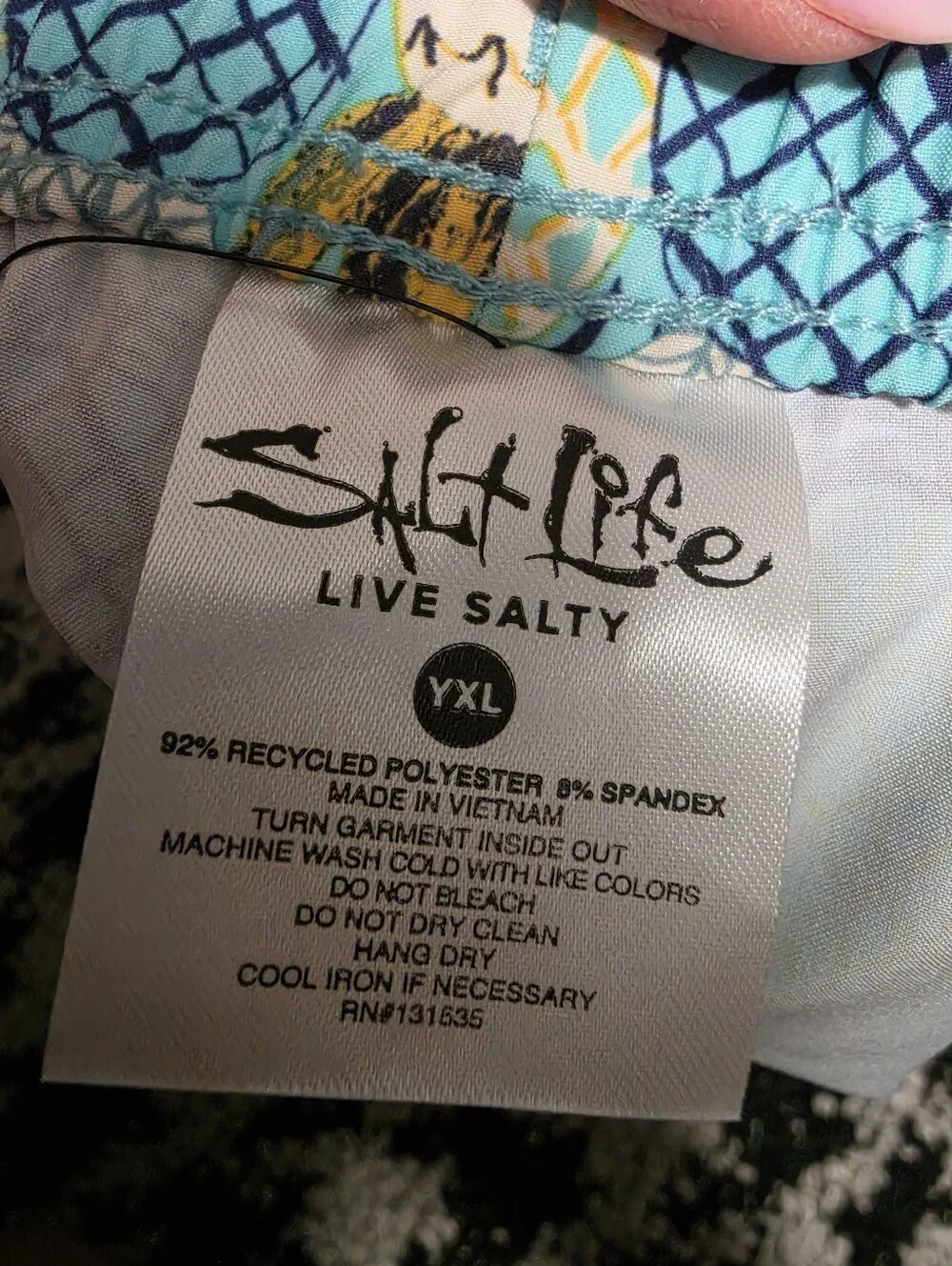 SALT LIFE Swim Trunks Boys Size YXL Pineapple Aqua Tropical Beach Surf Pool NWT